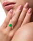 ფოტო #2 პროდუქტის EFFY® Dyed Green Jade (8mm) & Diamond Accent Ring in 14k Gold