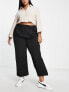 River Island Plus wide leg dad trouser in black