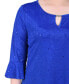 ფოტო #3 პროდუქტის Petite 3/4 Bell Sleeve Top with Hardware