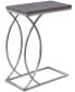 Фото #2 товара Chrome Metal Edgeside Accent Table in Grey