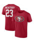 Men's Christian McCaffrey Scarlet San Francisco 49ers Player Icon Name and Number T-shirt