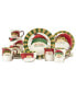 Фото #1 товара Old St. Nick Assorted 16-PC Dinnerware Set, Service for 4