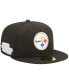 Фото #2 товара Men's Black Pittsburgh Steelers Super Bowl XL Pink Pop Sweat 59FIFTY Fitted Hat