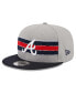 ფოტო #1 პროდუქტის Men's Gray, Navy Atlanta Braves Band 9FIFTY Snapback Hat