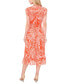 ფოტო #4 პროდუქტის Women's Tropical-Print Flutter-Sleeve Smocked-Waist Midi Dress