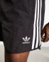 Фото #3 товара adidas Originals Adicolor polyester 3 stripe shorter shorts in black