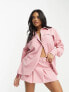 I Saw It First oversized pocket detail shirt co-ord in pink