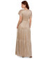 Фото #6 товара Women's Metallic Flutter-Sleeve Gown