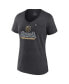 Фото #2 товара Women's Heather Charcoal Vegas Golden Knights 2023 NHL Western Conference Champs Locker Room V-Neck T-shirt