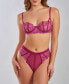 ფოტო #1 პროდუქტის Women's Ruby Underwire Stretch Lace Bralette and Panty Set, 2 Piece