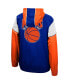 ფოტო #2 პროდუქტის Men's Blue, Orange New York Knicks Hardwood Classics Highlight Reel Windbreaker Half-Zip Hoodie Jacket