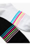 2'li Patik Çorap Seti Şerit Detaylı Çok Renkli