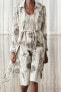 Фото #7 товара Платье-рубашка из 100% рами с принтом — zw collection ZARA