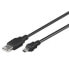 Фото #1 товара Wentronic USB 2.0 Hi-Speed Cable - black - 3m - 3 m - USB A - Mini-USB B - USB 2.0 - 480 Mbit/s - Black