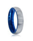 ფოტო #3 პროდუქტის Blue & Silver 6mm Tungsten Ring
