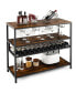 Фото #1 товара Wine Rack Table With 4 Rows of Glass Holders