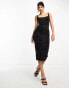 Rare London velvet sleeveless corset midi dress with iridescent gemstones in black