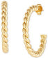 ფოტო #3 პროდუქტის Twist Tube Small Hoop Earrings in 14k Gold (1-1/8")