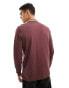 Farah milan long sleeve polo with zip in burgundy