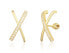 Modern gold-plated earrings with zircons SVLE1787XH2GO00