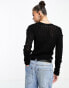 Фото #6 товара Weekday Ada lightweight knit jumper in black