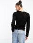 Фото #3 товара Weekday Ada lightweight knit jumper in black