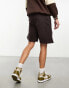 ASOS DESIGN heavyweight oversized jersey shorts in brown