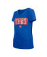 Big Girls Royal Chicago Cubs Flip Sequin Team V-Neck T-shirt