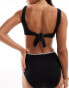 Фото #3 товара In The Style contrast cross stitch bikini top co-ord in black