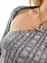 Фото #5 товара Reclaimed Vintage ribbed knitted cut out top in grey