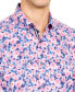 Фото #3 товара Men's Slim-Fit Performance Stretch Floral Print Short-Sleeve Button-Down Shirt