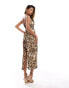 Фото #3 товара ASOS DESIGN cami midi dress with contrast bra detail in leopard print