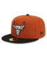 Фото #2 товара Men's Rust, Black Chicago Bulls Two-Tone 59FIFTY Fitted Hat