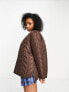 Фото #4 товара Pieces chevron quilted jacket in chocolate