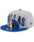 Фото #1 товара Men's Gray, Blue Dallas Mavericks Tip-Off Two-Tone 59FIFTY Fitted Hat