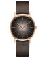 ფოტო #1 პროდუქტის Men's Swiss Automatic Intra-Matic Automatic Brown Leather Strap Watch 38mm