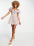 Missguided milkmaid mini dress with puff sleeve in floral