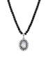 ფოტო #1 პროდუქტის Oval Rimmed Crystal Beaded Necklace