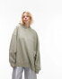 Topshop premium oversized hoodie in sage