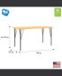 Rectangular Table, Adjustable Height Legs, Table Top Height Range 14" to 23", Ready-To-Assemble, Multipurpose Kids Table