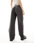 Фото #4 товара 4th & Reckless tailored contrast waist band straight leg trousers co-ord in dark grey