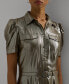 ფოტო #4 პროდუქტის Women's Metallic Chiffon Shirtdress