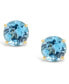 ფოტო #3 პროდუქტის Blue Topaz (1-1/8 ct. t.w.) Stud Earrings in 14K Yellow Gold