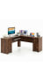 Фото #1 товара L-Shaped Office Desk with Storage Drawers and Keyboard Tray