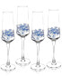 Blue Italian Champagne Flutes, Set of 4