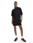 Фото #1 товара COLLUSION twill mini pocket shirt dress with contrast stitch detail in black