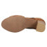 Roper Mika Front Zip Block Heels Womens Brown Casual Sandals 09-021-0946-3207