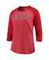 Фото #5 товара Women's David Ortiz Red Boston Red Sox Name and Number Tri-Blend Three-Quarter Length Raglan T-shirt