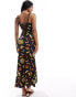 ASOS DESIGN ruffle strap scoop neck midi dress with full skirt in pasta print Pasta-Print, S - EU 36-38 - фото #4