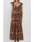 ფოტო #1 პროდუქტის Women's Tiger Print Ruffle Sleeve Maxi Dress
